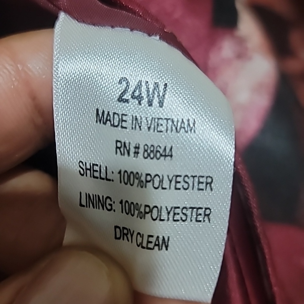 John Meyer Floral Burgundy Floral Patterned Long Coat Size 24W - Picture 10 of 10
